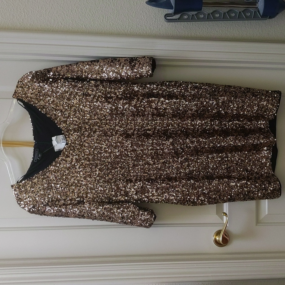 Gold Sequin V-Neck Dress (MISSY)